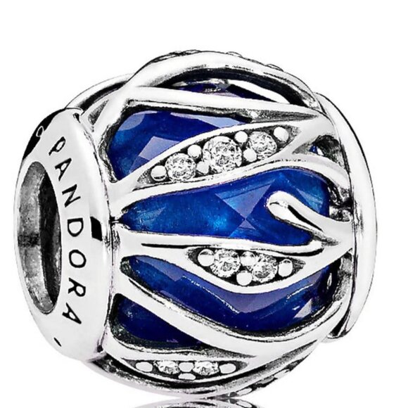 Sterling Silver Pandora Nature's Radiance Blue CZ Bead - Picture 1 of 1